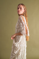 1900s Handmade Irish Crochet Cold Shoulder Duster [xs/sm/med]