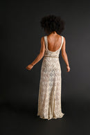 1930s Silk Lace Gown + Cape Bridal Ensemble [xs/sm/med]