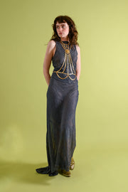 1960s Handmade Brass Filigree Harem Body Chain [OS]
