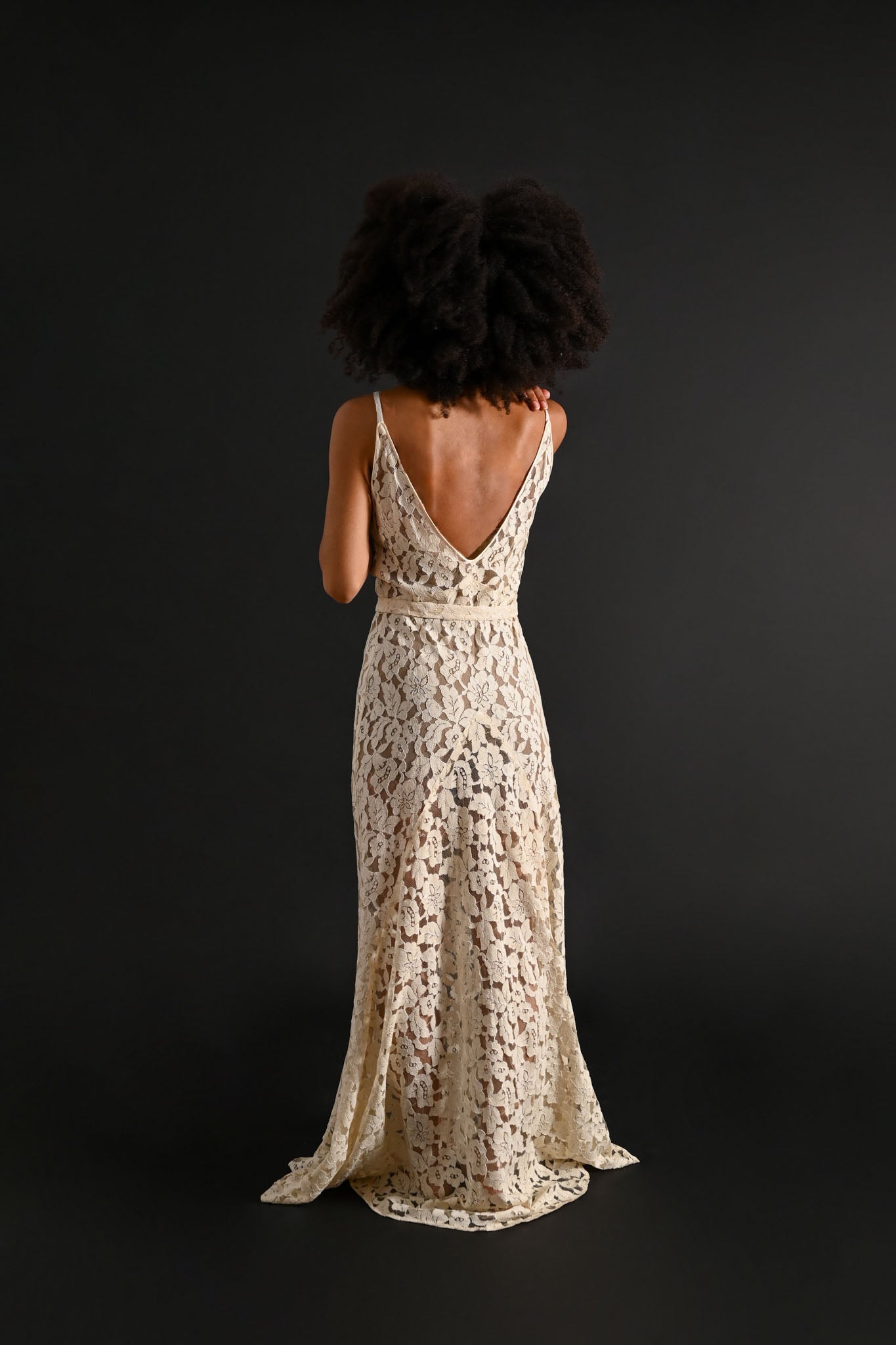 1930s Ivory Lace Gown and Trained Jacket Bridal Ensemble [xs/sm]