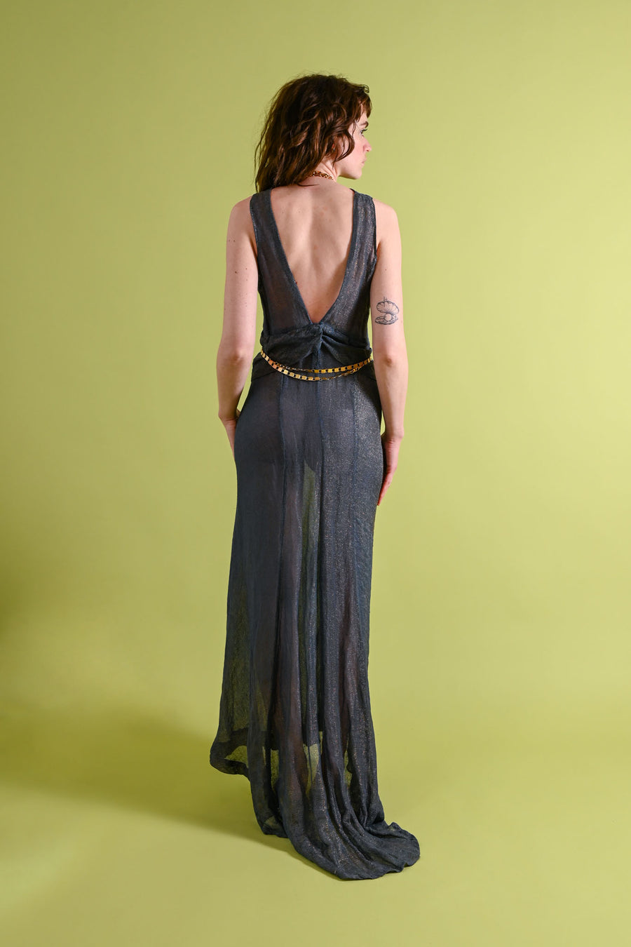 1960s Handmade Brass Filigree Harem Body Chain [OS]