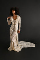 1930s Ivory Lace Gown and Trained Jacket Bridal Ensemble [xs/sm]