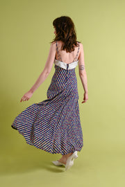 1930s Cotton Seersucker Floral Dress [xs/sm]