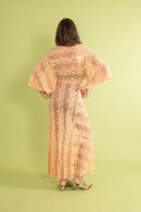1930s Tangerine Spiderweb Lace Bias Gown [sm/med]