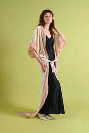 1920s Silk Devoré + Ribbonwork Trained Cocoon Robe [OS]
