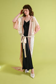 1920s Silk Devoré + Ribbonwork Trained Cocoon Robe [OS]