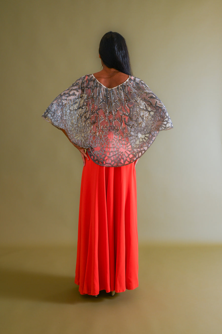 1920s Hand Embellished Anemone Capelet [OS]