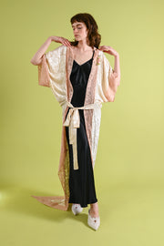 1920s Silk Devoré + Ribbonwork Trained Cocoon Robe [OS]
