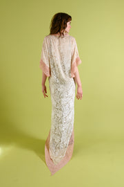 1920s Silk Devoré + Ribbonwork Trained Cocoon Robe [OS]