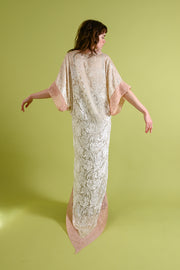 1920s Silk Devoré + Ribbonwork Trained Cocoon Robe [OS]