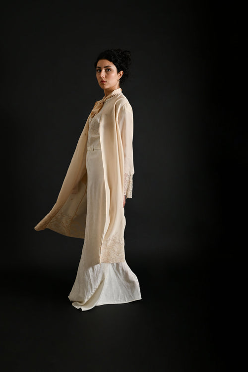 Demetra's French Silk + Lace Appliqué Duster