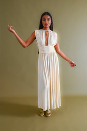 1970s Grecian Silk Jersey Draping Gown [xs/sm]