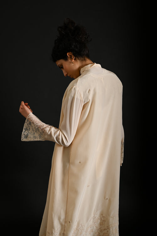 Demetra's French Silk + Lace Appliqué Duster