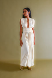 1970s Grecian Silk Jersey Draping Gown [xs/sm]