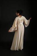 1930s Silk Georgette Kimono Sleeve Gown