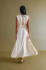 1970s Grecian Silk Jersey Draping Gown [xs/sm]