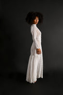 1900s Pintucked Embroidered Lawn Gown [xs/sm]