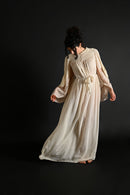 1930s Silk Georgette Kimono Sleeve Gown