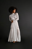 1900s Pintucked Embroidered Lawn Gown [xs/sm]