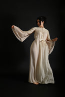 1930s Silk Georgette Kimono Sleeve Gown
