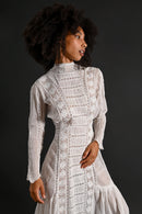 1900s Pintucked Embroidered Lawn Gown [xs/sm]