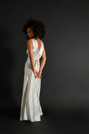 1930s Seafoam Blue Silk + Lace Gown [xs/sm]