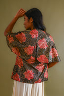 1930s English Watered Silk Rose Lamé Jacket [xs/sm/med]