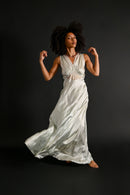 1930s Seafoam Blue Silk + Lace Gown [xs/sm]