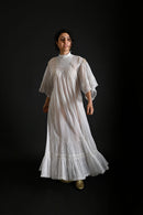 1970s Gina Fratini Insertion Lace Cotton Dress