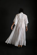 1970s Gina Fratini Insertion Lace Cotton Dress