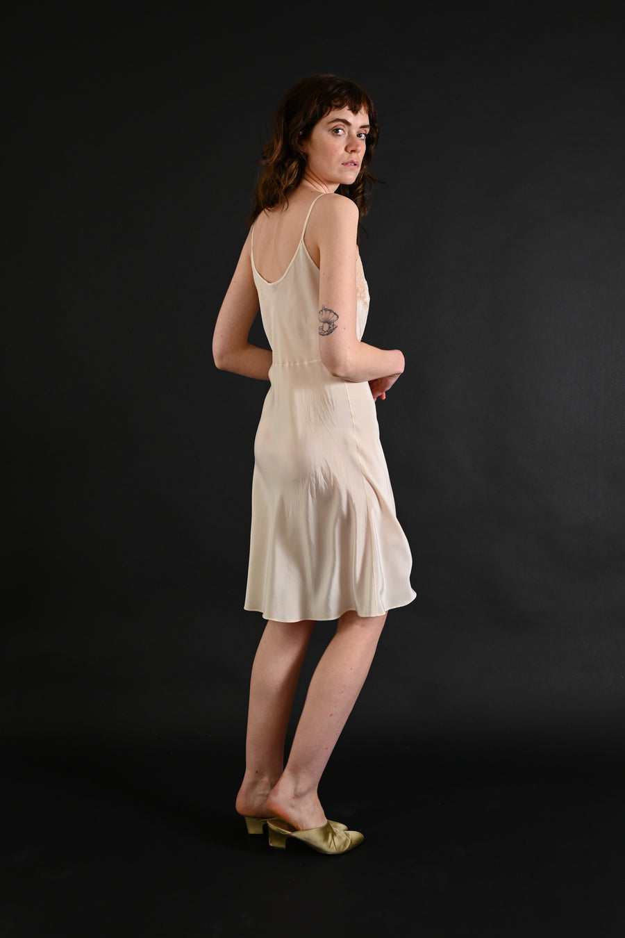 1930s Silk and French Lace Slip Dress [med/lrg]
