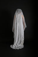 1920s Art Deco Soutache + Tambour Embroidered Oval Veil