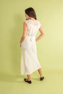 1930s NRA Ivory Silk Red Bauble Dress [sm/med]