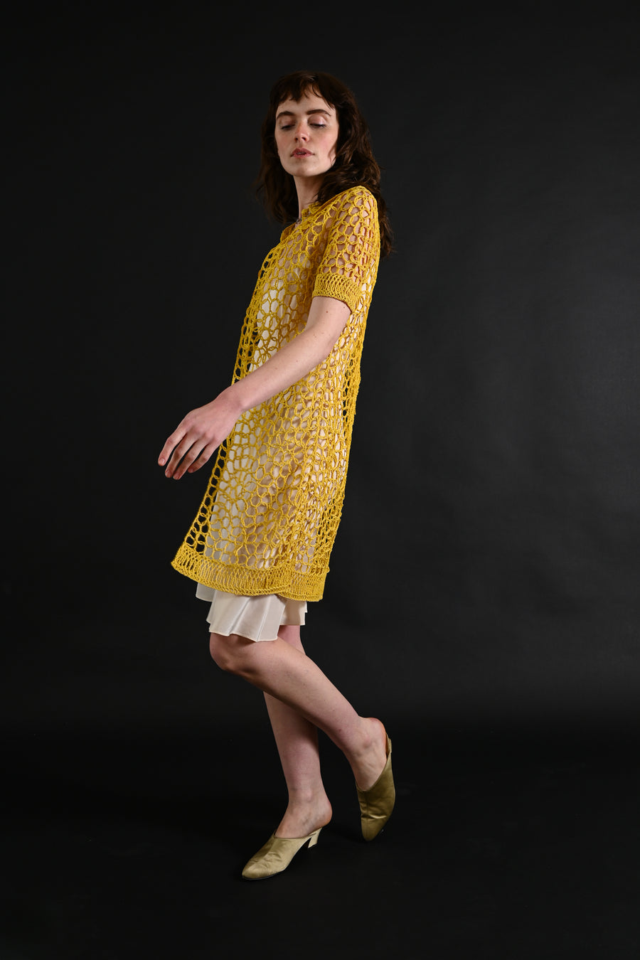 1960s Lemon Yellow Textural Soutache Jacket [xs/sm/med]
