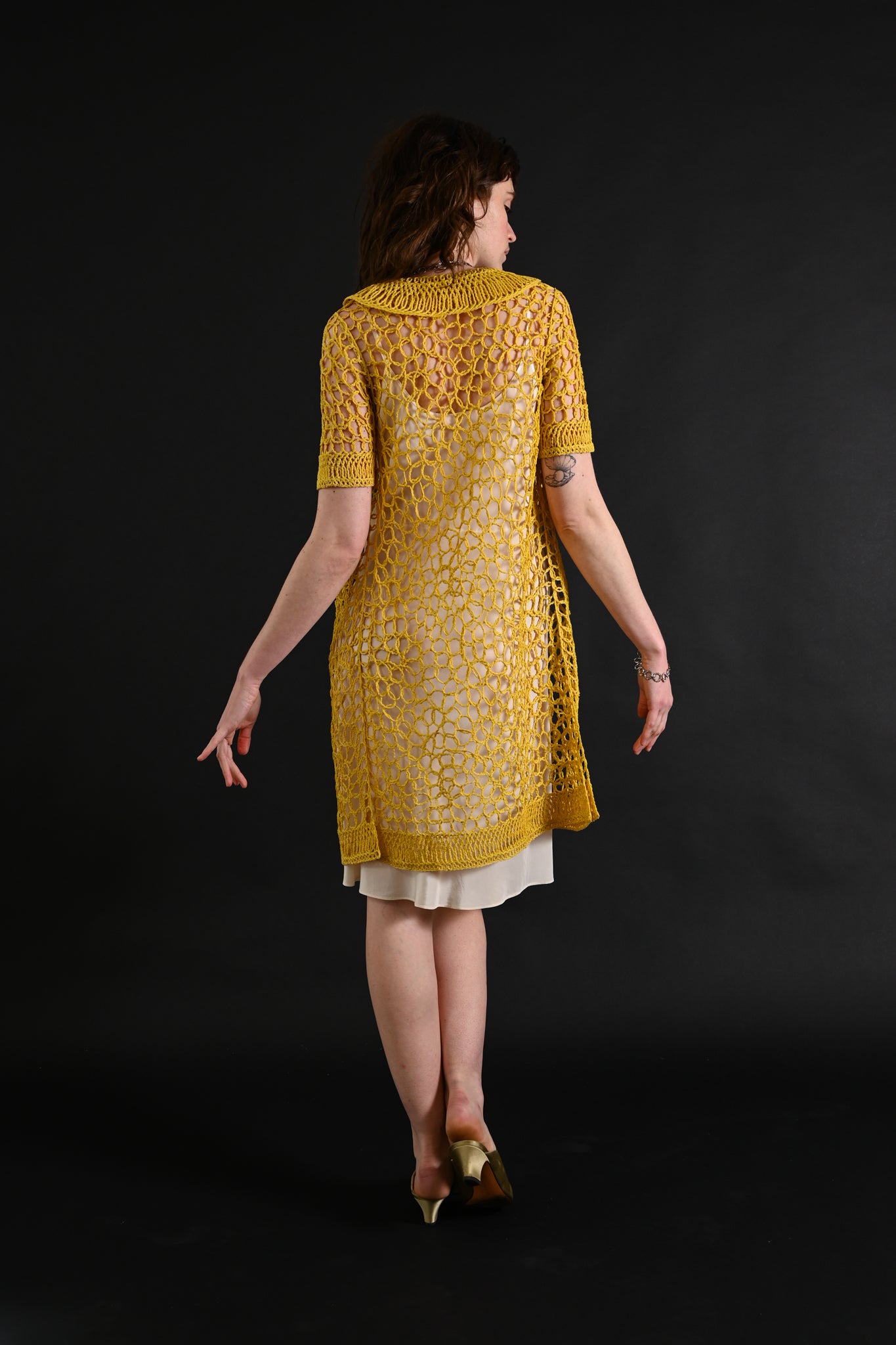 1960s Lemon Yellow Textural Soutache Jacket [xs/sm/med]