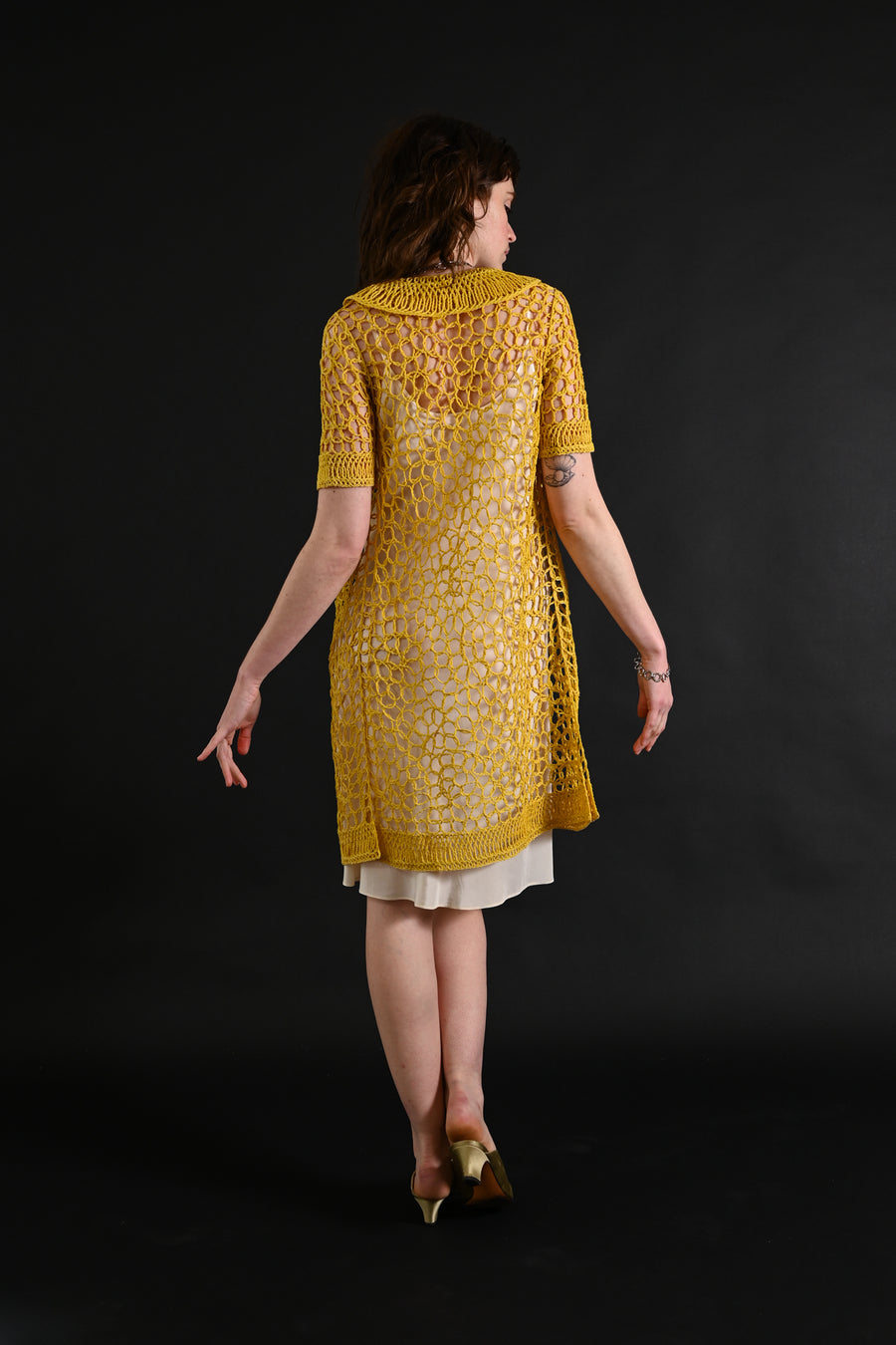 1960s Lemon Yellow Textural Soutache Jacket [xs/sm/med]