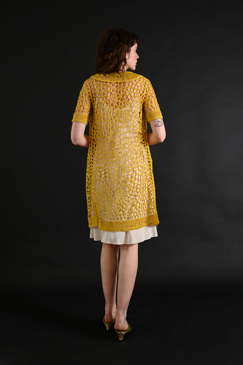 1960s Lemon Yellow Textural Soutache Jacket [xs/sm/med]