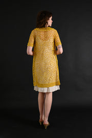 1960s Lemon Yellow Textural Soutache Jacket [xs/sm/med]