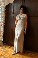 1930s Ice Blue Crepe Diamanté Star Gown