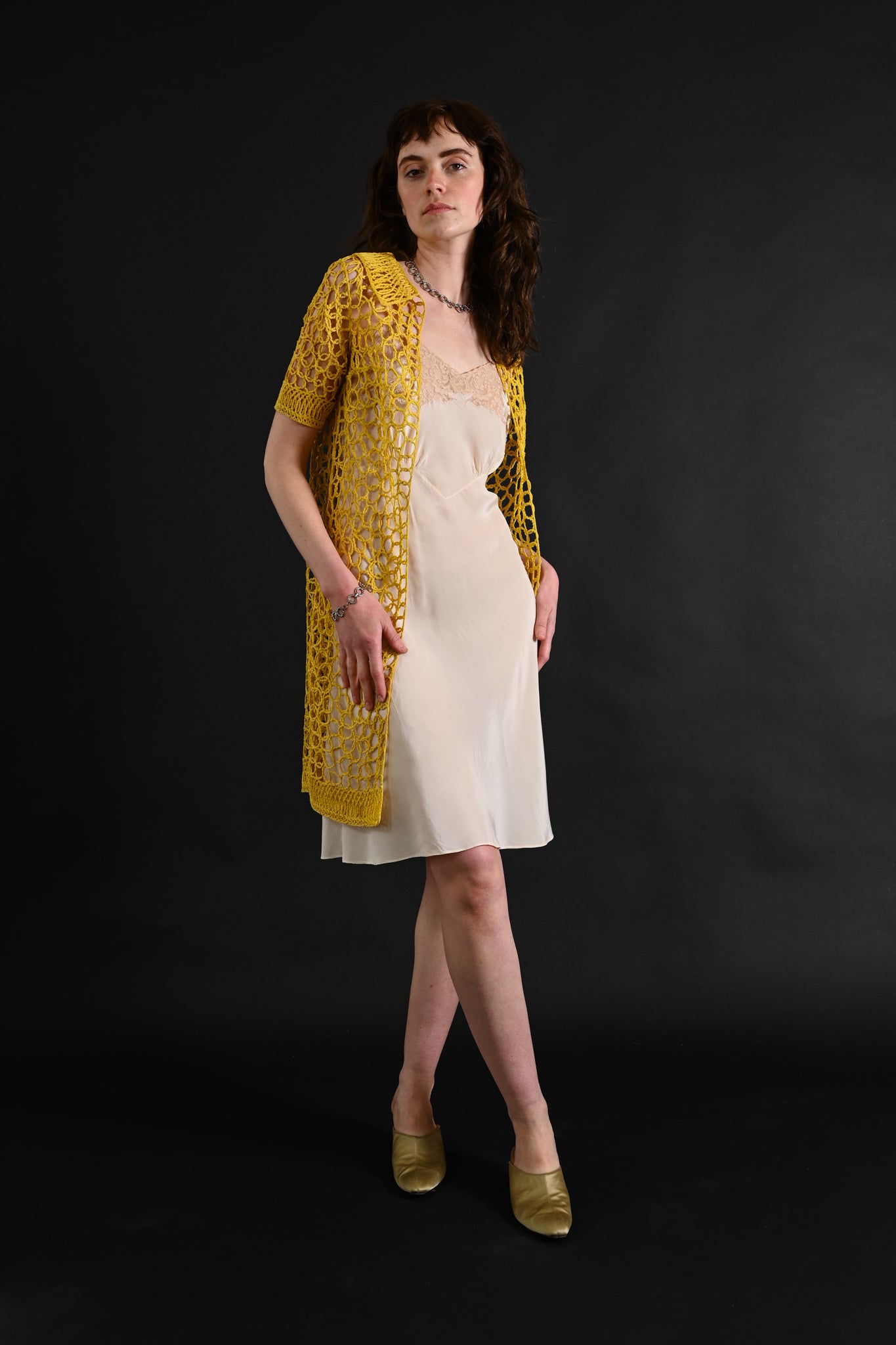 1960s Lemon Yellow Textural Soutache Jacket [xs/sm/med]