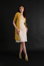 1960s Lemon Yellow Textural Soutache Jacket [xs/sm/med]