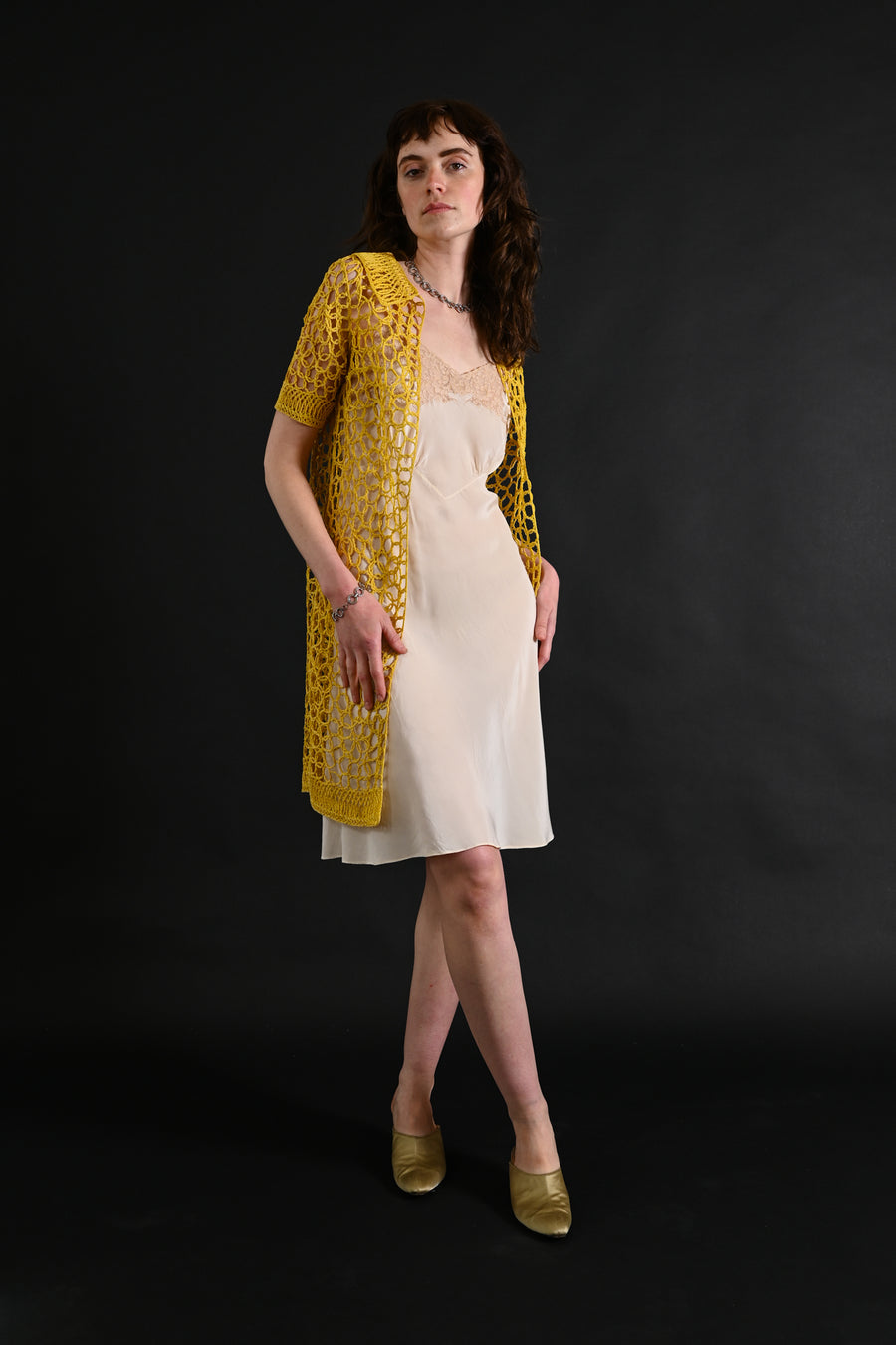 1960s Lemon Yellow Textural Soutache Jacket [xs/sm/med]