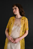 1960s Lemon Yellow Textural Soutache Jacket [xs/sm/med]
