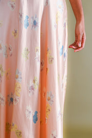 1930s Floral Photoprint Silk Gown [med/lrg]