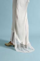 1930s Ivory Trained Blue Rosette Gown [med/lrg/xl]