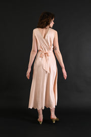 1930s Blush Silk Hand Embroidered Gown [sm/med/lrg]