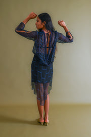 1980s Zandra Rhodes Silk Chiffon Beaded Tunic [xs/sm]