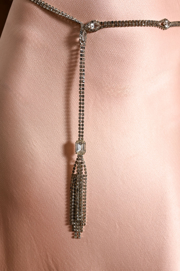 1950s Rhinestone Tassel Belt