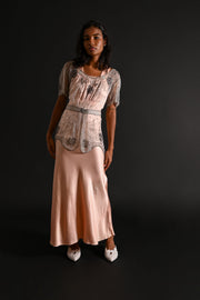 1910s Floral Beaded Mesh Tunic [xs/sm]