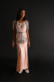 1910s Floral Beaded Mesh Tunic [xs/sm]